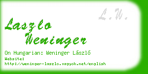 laszlo weninger business card